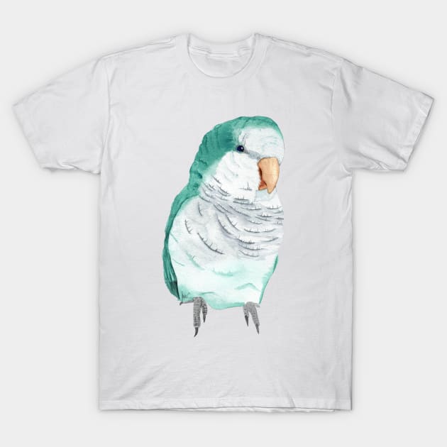 Conure veuve bleu perruche moine souris quaker aquarelle T-Shirt by Oranjade0122